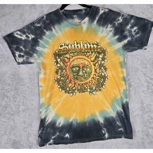 Official Sublime 40 Oz. To Freedom T-Shirt Sun Graphic Blue Yellow Tie Dye M‎